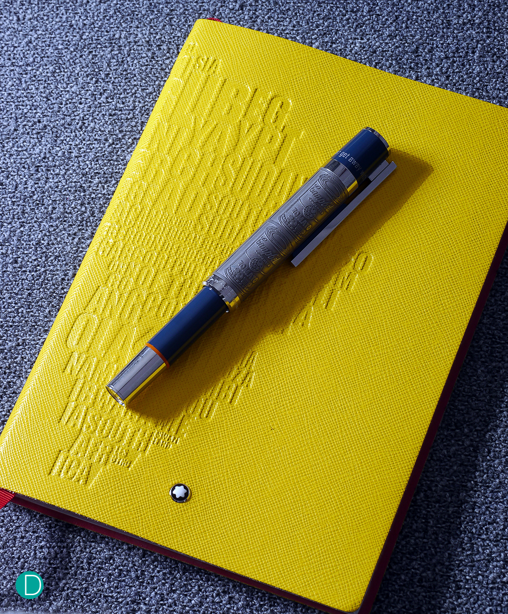 Jérôme Lambert's pen and writing book. The pen is manufactured in-house in Hamburg, Germany. And the paper and booklet is manufactured in-house in their facility in Florence.