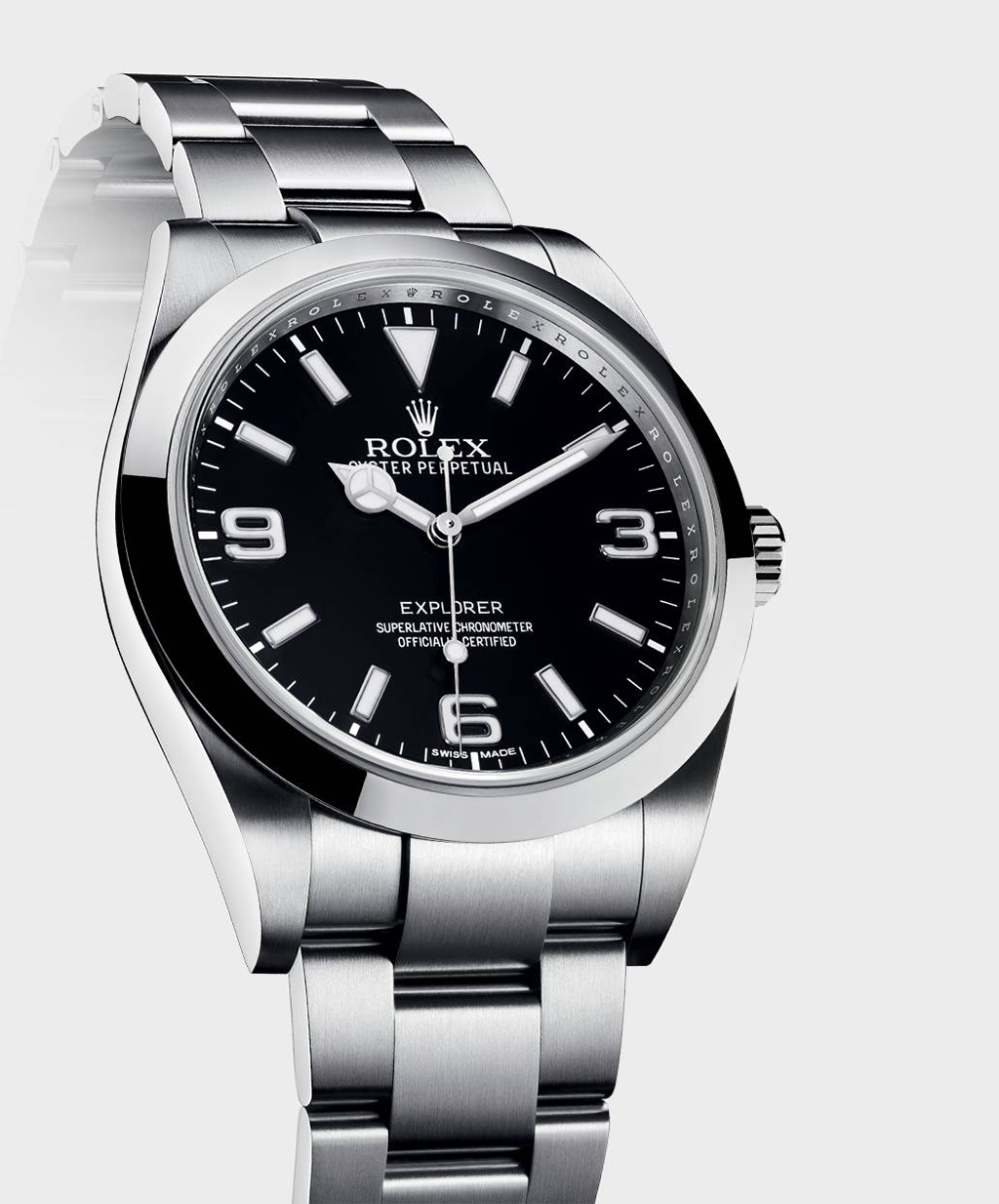 A Rolex promotional shot of the new Explorer.