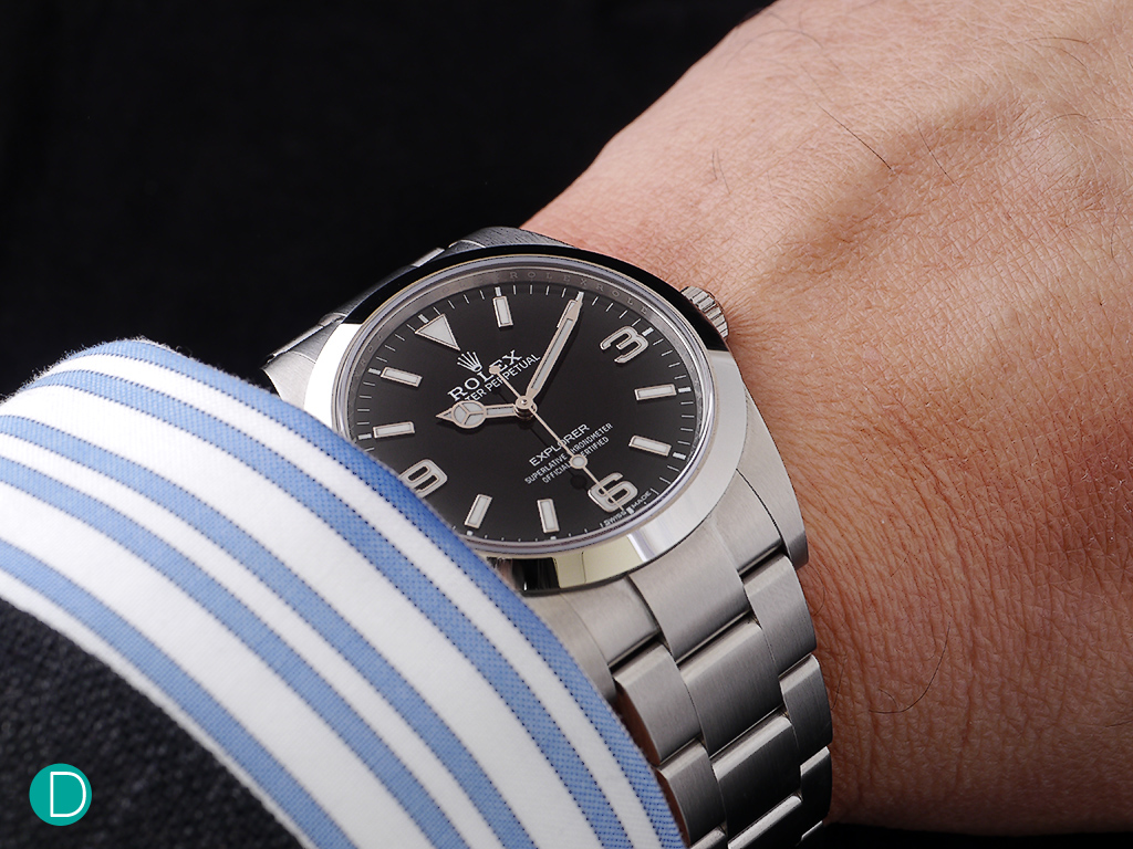 The Rolex New Explorer on the wrist. 39mm never felt so comfortable and a tool watch replica look so cool. 