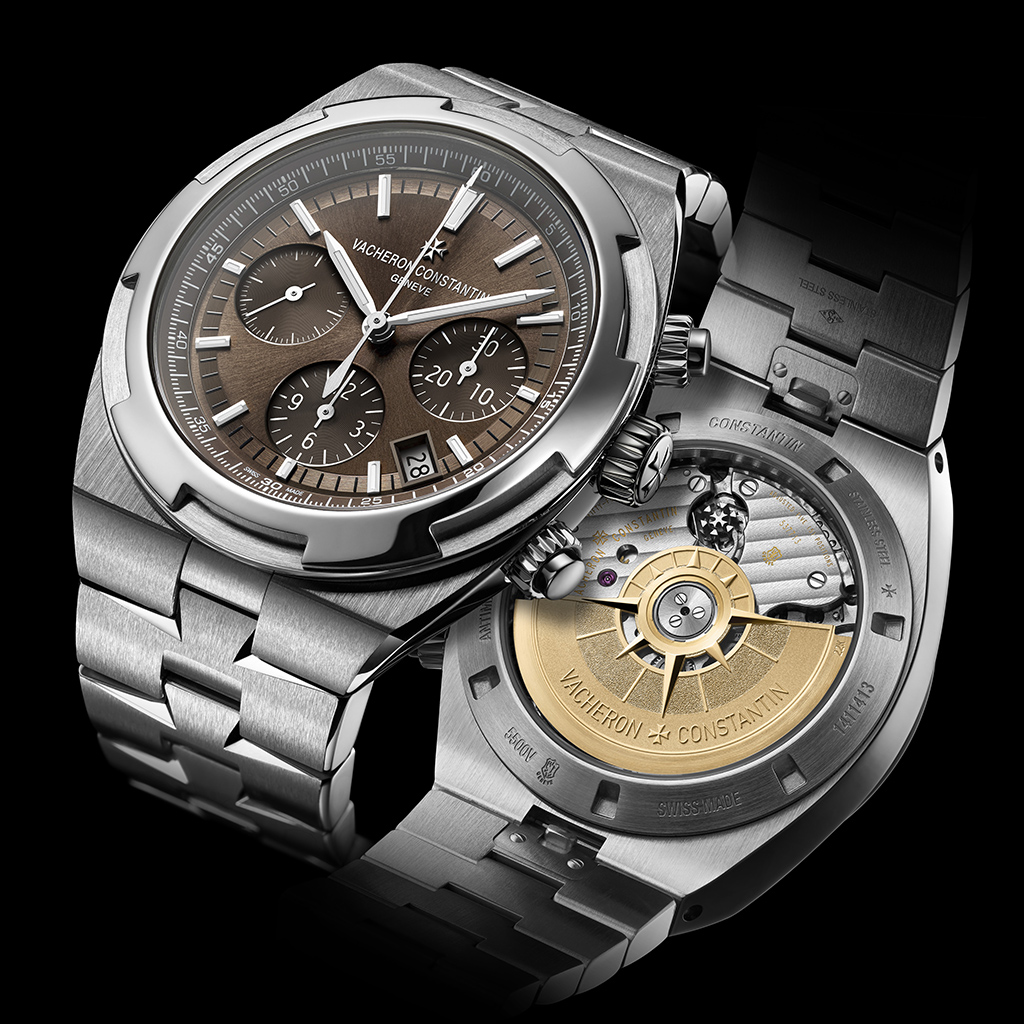 Overseas Chronographj 5500V-110A-B147 with a brown dial.