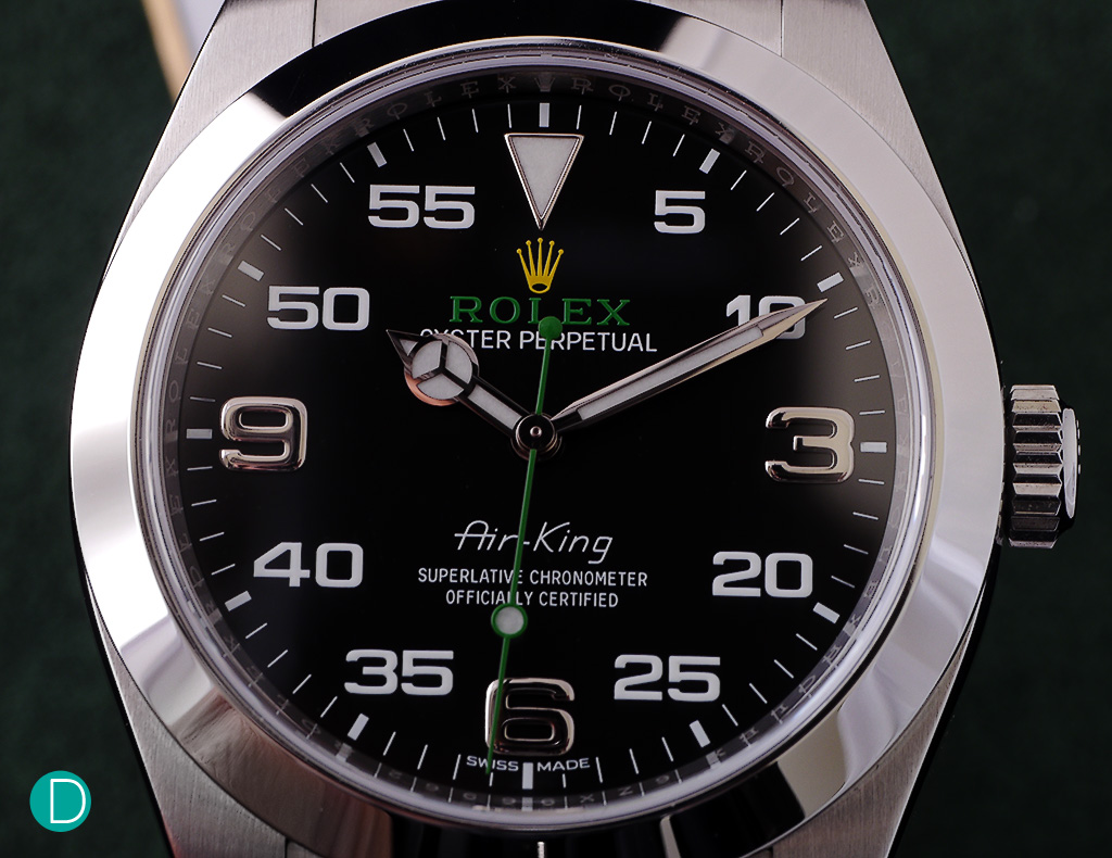 The Rolex Air King. One glance, and you can tell that it is a modern Rolex. 