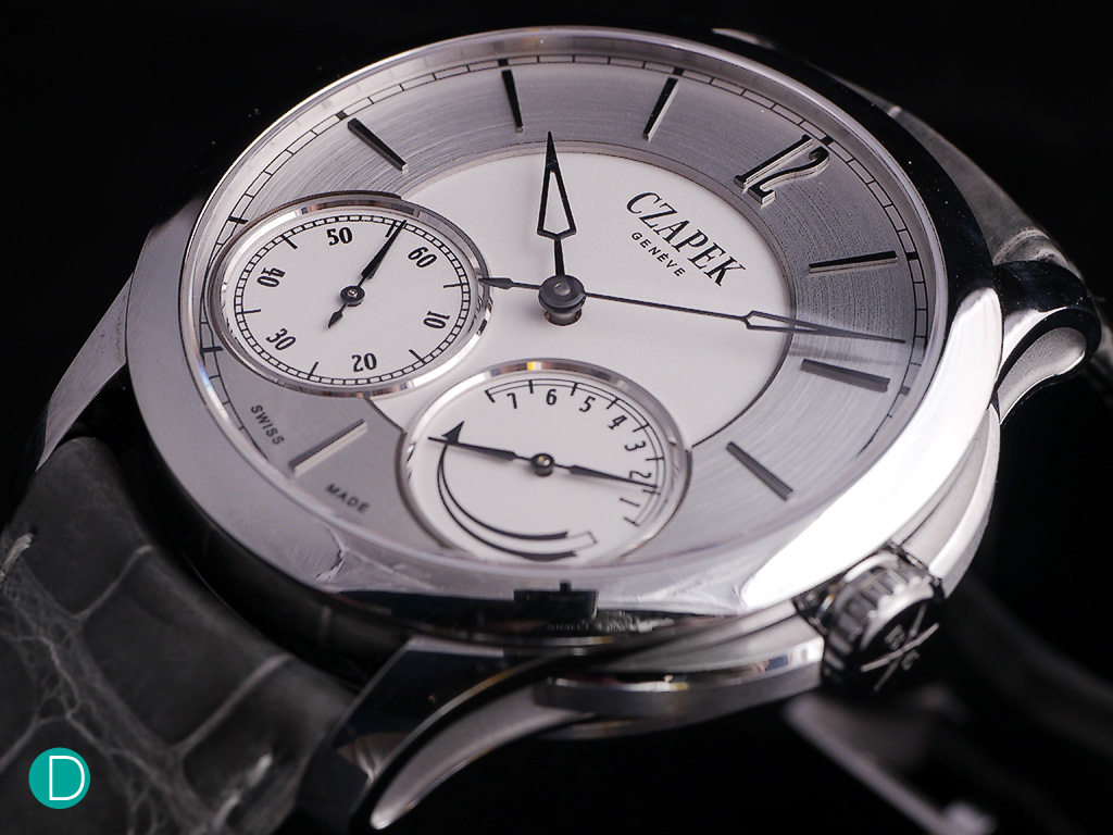 Czapek & Cie Quai des Bergues in Stainless Steel, solid silver dial and blued steel hands.