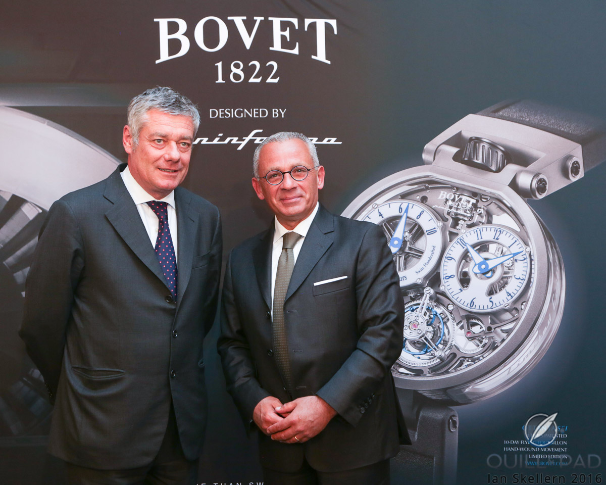 Paulo Pininfarina (left) and Bovet CEO Pascal Raffy