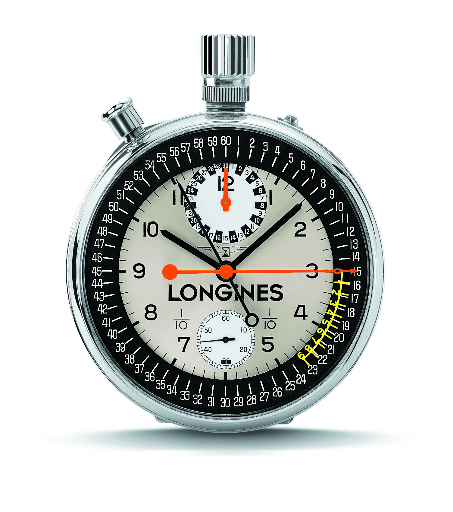 Longines ref 262 chronograph pocket watch replica launched in 1966. Image: Longines.