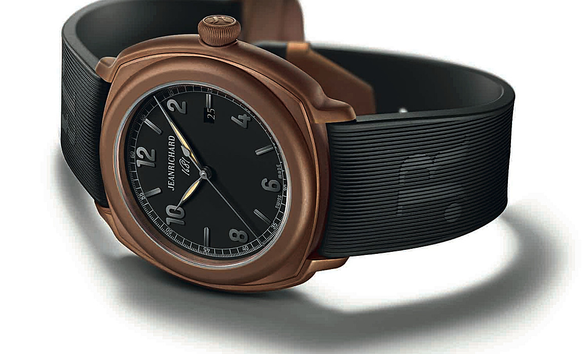 The JEANRICHARD 1681 Brown PVD and the Aeroscope three hands