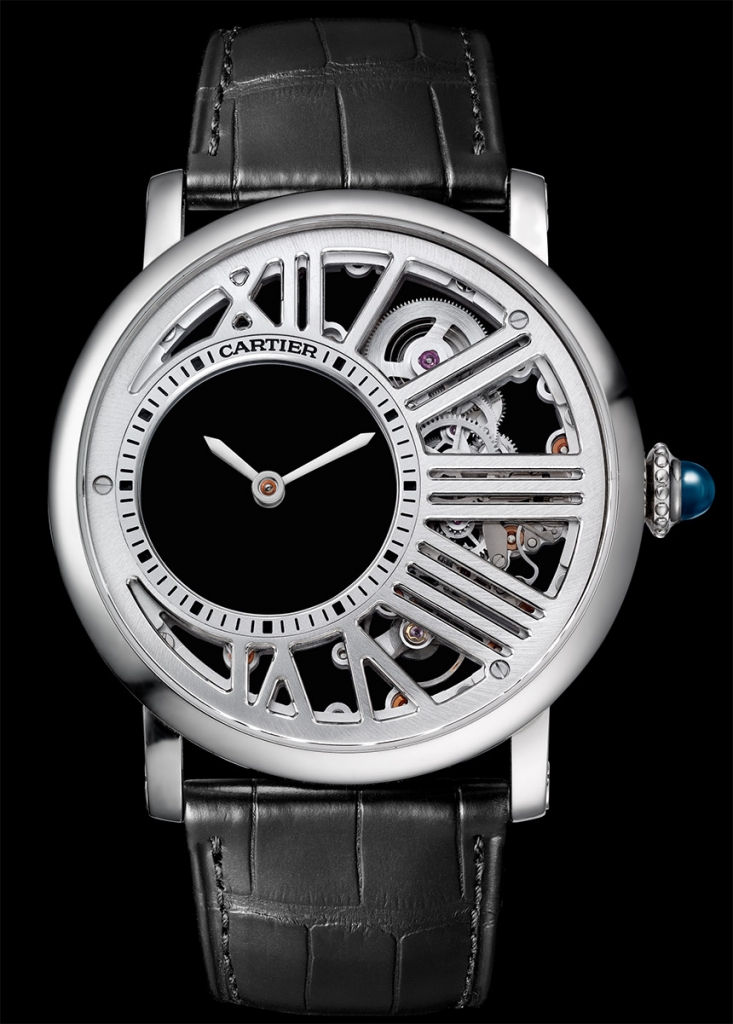Swiss Made Cartier Rotonde De Cartier Mysterious Hour Skeleton Watch