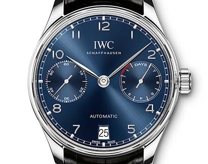 Two versions of Portugieser models in blue